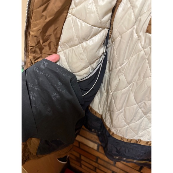 Toni Sailer Quilted Hooded Jacket Brown Metallic Ski Snowboard Womens Size 38 - Picture 7 of 13